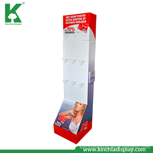 Gift Cards Advertising Carton POP Hooks Floor Display Stand